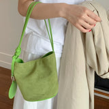MQTIME  -  New Soft Suede Single Shoulder Underarm Bag for Women Fashionable Casual Simple Versatile Bucket Bag