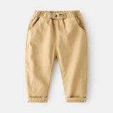  MQTIME  -  Spring Autumn Kids Boys Pant Versatile Solid Color Pure Cotton Toddler Boys Trouser Casual Mid Waist Little Boys Harem Pant