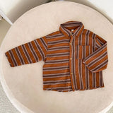 MQTIME  -  New Spring Kids Stripe Shirt Cute Color Block Girls Blouse Children Thin Style Long Sleeved Overshirt