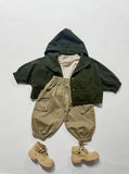  MQTIME  -  Autumn New Children Hooded Windbreaker Solid Boys Dolman Sleeve Zipper Jacket Fashion Girls Loose Coat Cotton Kids Clothes