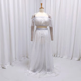 MQTIME  -  Maternity Dresses For Baby Showers Bead Embroidered Mesh Sexy Off Shoulder Dress Elegant Photo Shoot Dress For Women