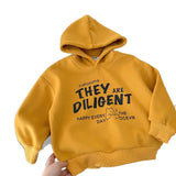  MQTIME  -  Kids Baby Boys Sweatshirt Hooded Letter Printed Thicken Warm Toddler Boys Hoodies New Winter Little Boys Pullovers