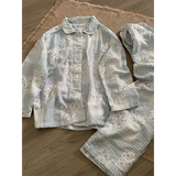 MQTIME  -  Fre Floral Long Sve Spwear Women's Autumn Sle New Plaid Open Cardigan Long Pants Home Clothes Set Can Go out