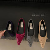 MQTIME  -  2025 Spring Butterfly-knot Women Flats Shoes Outdoor Comfort Shallow Loafer Female Soft Sole Grandma Shoes Zapatos De Mujer
