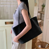 MQTIME  -   Soft Large Capacity Women's Shoulder Bag Fashionable Tote Bag Korean Style PU Material Single Shoulder Bag for Casual Travel