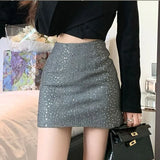 MQTIME  - New Fashion Temperament High Waist A-line Skirt Ladies Casual Korean Spring Autumn Thin Solid Color Elegant Women Clothing