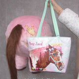 MQTIME  -  Harajuku Y2K Pony Print Tote Cute Aesthetic Storage Bag INS Kawaii Shoulder Subculture Girl Decorative Accessories Gift