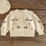  MQTIME  -  New Autumn Infant Baby Girls Knitting Cardigan Long Sleeved Solid Color Newborn Baby Girls Sweater Coat Children Clothes