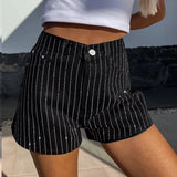 MQTIME  -  Casual Button Pocket Women's Shorts Elegant Straight Solid Color Shorts 2024 Summer Fashion High Street Hot Diamond Slim Shorts