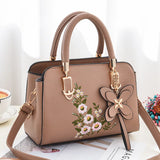 MQTIME  -  Fashion Brand Women Embroidery Solid Color Shopper Totes Large Capacity Handbag Ladies Luxury Design Shoulder Crossbody Bag