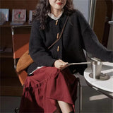 MQTIME  -  2025 Corner Button Sweater Cardigan Casual Loose Spring New Models with Knitted Sweater Jacket Women Clothing