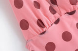MQTIME  -  summer new women's casual fashion simple halter neck V-neck sleeveless backless polka dot long dress