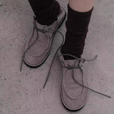MQTIME  -  Women Shoes Nubuck Casual Flat Shoes Leather Single Shoes Ladies Walking Non Slip