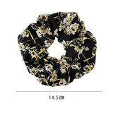 Mqtime Korean Woman Large Elegant Golden thread Flower Cloth Elastics Hair Band Senior Scrunchies Ponytail Holder Girls Hair Accessorie