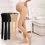 Mqtime Soft Velevt Tights For Pregnant Women Adjustable High Waist Maternity Pantyhose U-shaped Belly Support Leggings Spring Autumn