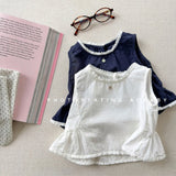 MQTIME  -  Summer New Girls Sleeveless Shirts Baby Girl Thin Cotton Lace Vest Children Loose Casual Tops Infant Blouse Kids Clothes