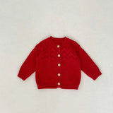 MQTIME  -  New autumn baby clothing for 0-3 years old, baby red knitted cardigan, round neck long sleeved sweater jacket