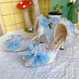 MQTIME  -  High Quality Designer Luxury Shoes Bridal Wedding Shoes Y2K Heels Lolita Cosplay 2000S Heels Bow Butterfly Heels Party Shoes