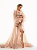 MQTIME  -  Tulle Maternity Dresses Long Sleeved Photography Dressing Pregnancy Gowns For Photo Shoot Pregnant Woman Customized  Prom Dress