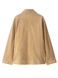  MQTIME  -  Women Suede Leather Jacket New Autumn Winter Fashion Long Sleeve Zipper  Coat Chic Female High Street Lapel Outerwear