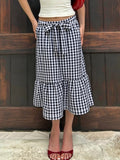 MQTIME  -  Y2k Vintage Plaid Streetwear Low Waist All Match Bow Patchwork Fashion Skirts