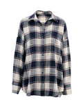 MQTIME  -  2024 Women Spring Winter Oversized Plaid Shirt Thick Vintage Long Sleeve Loose Fit Blouse For Woman