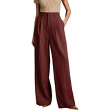 MQTIME  -  Elegant High Waist Wide Leg Women's Casual Spring Summer Loose Business West Pants Female Fashionable Commute Polyester