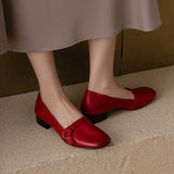 MQTIME  -  Fashion Women Shoes Retro Luxury Genuine Leather Low Heels for Woman Exquisite Shallow Casual Shoes Designer Shoes Zapatos Mujer
