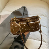 MQTIME  -  Retro American Circular Spots Fashion Messenger Bag Multi-pocket Large Capacity Crossbody Bags Shoulder Bag Woman Bags Purse