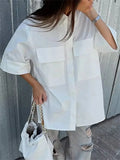 MQTIME  -  Summer New Women's Clothing Solid Color V-neck Slim Single-breasted Waist-cinching Dress Ladylike Short Skirt