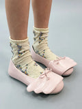 MQTIME  -  Y2K Wings Shaped Round Toe Flat Shoes Women Sweet Mini Bow Decor Slip On Unique Designer Casual Ballet Flats Woman