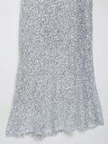  MQTIME  - Silvery Sequin Fashion Long Dress Women's Backless Slim High Waist Patchwork Elegant Party Dress Female Glitter Maxi Dress