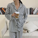 MQTIME  -  Bla Stripe Spwear Women's Long Sve Home Clothes Spring Autumn New Sle Internet Celebri Sle Girl Outdoor Wear