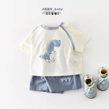 MQTIME  -  Summer New Baby Cute Dinosaur Print Clothes Set Infant Boy Girl Short Sleeve T Shirts + Shorts 2pcs Suit Toddler Outfits