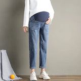 Mqtime Pregnancy Abdominal Pants Boyfriend Jeans Maternity Pants For Pregnant Women Clothes High Waist Trousers Loose Denim Jeans