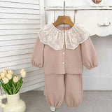 MQTIME  -  New Autumn Infant Baby Girls Sports Clothes Suit Sleeveless Vest+Pants Long Sleeved T-shirt 0-5Yrs Children Clothes Set