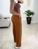 MQTIME  -  Woman Casual Tied Detail Pants with Pocket Temperament Commuting Summer New Daily Clothing Women's Fashion Trousers