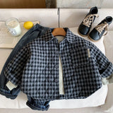 MQTIME  -  Kids Baby Boys Jacket Turn Down Collar Thicken Warm Toddler Boys Plaid Parkas New Winter Little Boys Outerwear Coat