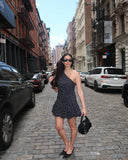 MQTIME  -  Polka Dot Slanted Shoulder Fashion Women Dress 2025 New Slim Sleeveless Black Party Dress For Summer Streetwear Woman Clothing