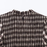  MQTIME  -  Chic Fashion Honeycomb Check Blouses for Women New Long Sleeve Women's Casual Simple Style Shirt And Blouse Woman Tops