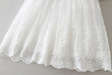MQTIME  -  White Infant Dress for Baptism Baby Girls Lace Dresses with hat Kids Clothes Christening Birthday Outfits 3-24 Month