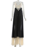 MQTIME  -  Sexy Dress Women Fashion Jacquard Patchwork See Through Backless Low-Neck Sleeveless Trend Vacation Party Bodyocn