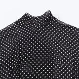  MQTIME  -  Polka Dot Printed Women Shirt Autumn New Bow Tied Blouse Woman Tops Lady Ruffles Long Sleeve Loose Elegant Blouses Top ﻿