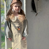 MQTIME  -  Girls' Classic Gingham Blouse and Strappy Suspender Skirt Set Baby's Toddler Kid Children Vintage Plaid Lace Lapel Collar Shirt