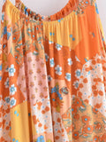 MQTIME  -  A-line Boho Dress Strapless Printed Summer Dress Femme Rayon Floral Straight Chic Maxi Dress Straps Holiday Vestidos