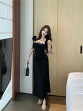MQTIME  -  Women Mint Mambo Style Short Sleeved Dress Women's Summer Korean Chic Waist Slimming A line Long Dresses