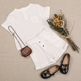  MQTIME  -  Summer New Boys And Girls Daily Casual Soft Suit 100% Cotton Children's Round Neck Short Sleeve T-Shirt + Loose Shorts 2pcs Sets