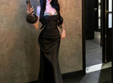MQTIME  -  Diamond High-end Light Luxury Niche Toast Dress, Black Morning Gown, Strapless Dress