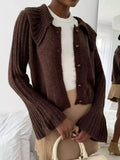 MQTIME  -  New Doll Lapel Knitted Cardigan Women