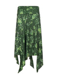 MQTIME  -  Mori Girl Style Low Waist Flower Print Irregular Vintage Folds High Strecth Skirts